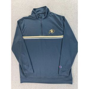 Colorado Buffaloes Champion Quarter Zip Campus Pullover Shirt (Men's Large) Gray